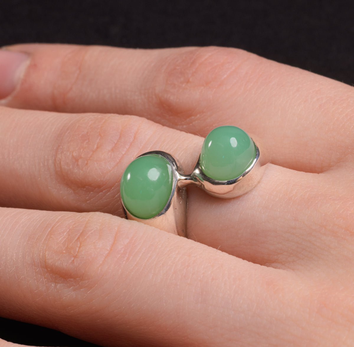 anello Crisoprasio double